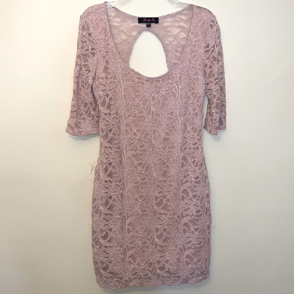 Reign On Back-Cutout Lace Dress